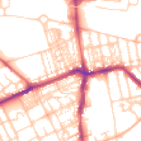 Daytime road noise heatmap for NE3 1BF