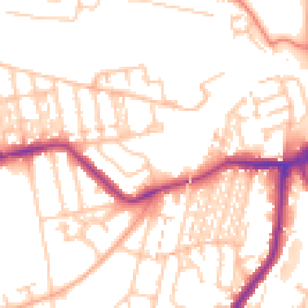 Daytime road noise heatmap for NE3 1BG