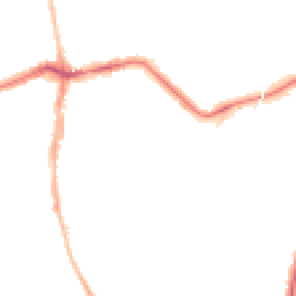 Night-time road noise heatmap for NE3 1BN