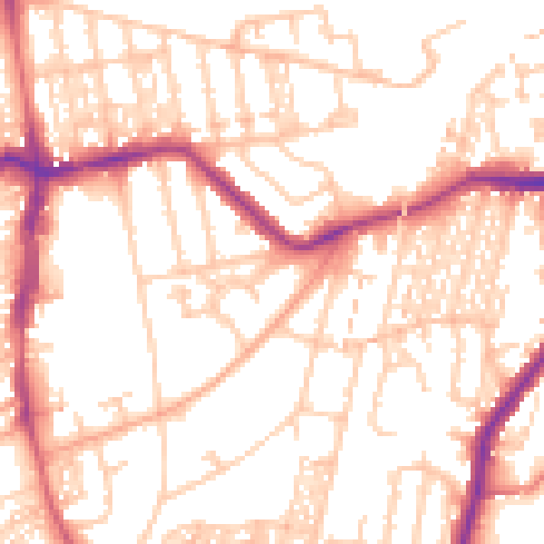 Daytime road noise heatmap for NE3 1BQ