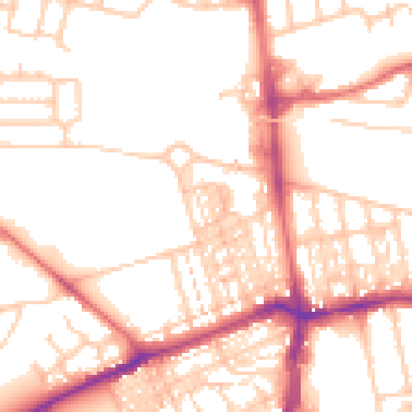 Daytime road noise heatmap for NE3 1DP