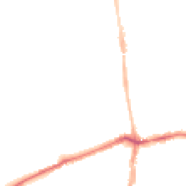 Night-time road noise heatmap for NE3 1DP