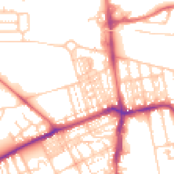 Daytime road noise heatmap for NE3 1DR