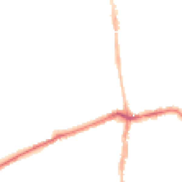 Night-time road noise heatmap for NE3 1DR