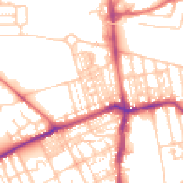 Daytime road noise heatmap for NE3 1DS