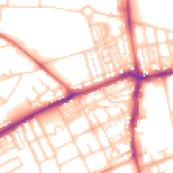 Daytime road noise heatmap for NE3 1DX