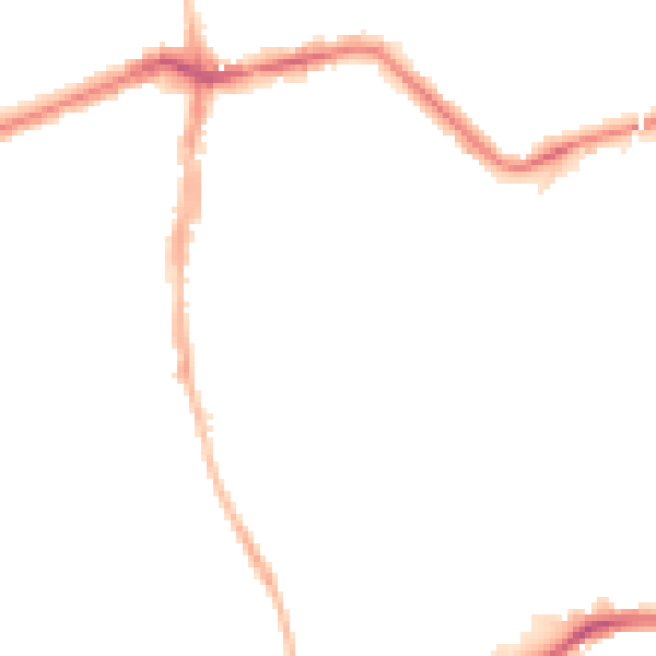 Night-time road noise heatmap for NE3 1NF