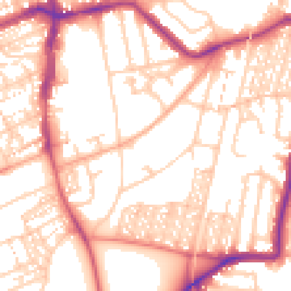 Daytime road noise heatmap for NE3 1NH