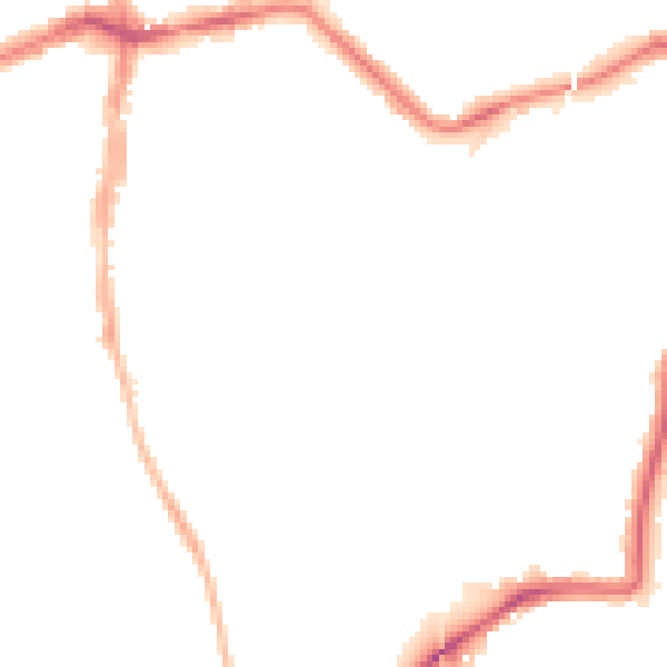 Night-time road noise heatmap for NE3 1NH