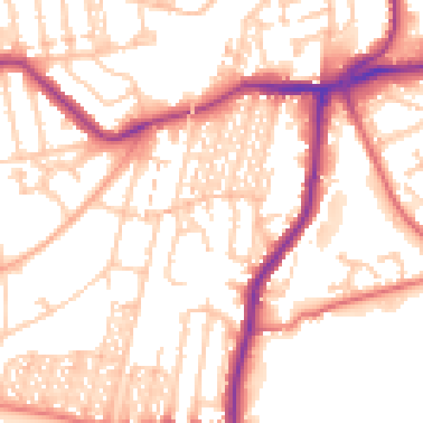 Daytime road noise heatmap for NE3 1PT