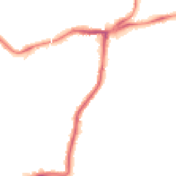 Night-time road noise heatmap for NE3 1QT