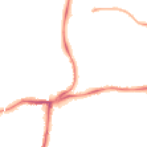Night-time road noise heatmap for NE3 1TB