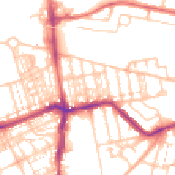 Daytime road noise heatmap for NE3 1UB