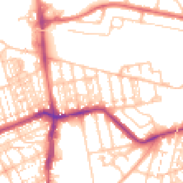 Daytime road noise heatmap for NE3 1UH