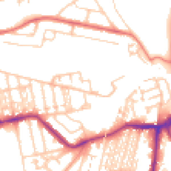 Daytime road noise heatmap for NE3 1XB