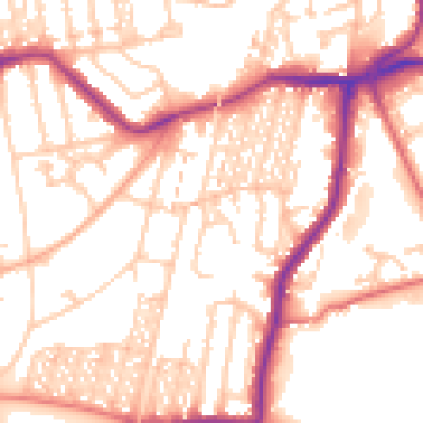 Daytime road noise heatmap for NE3 1YE
