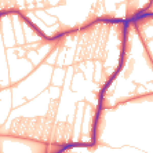 Daytime road noise heatmap for NE3 1YG