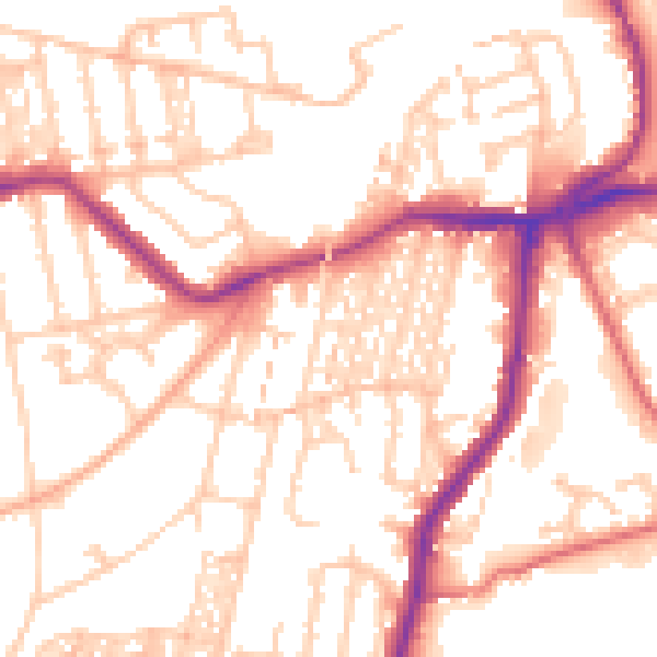 Daytime road noise heatmap for NE3 1YH