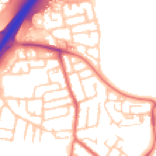 Daytime road noise heatmap for NE3 2AP