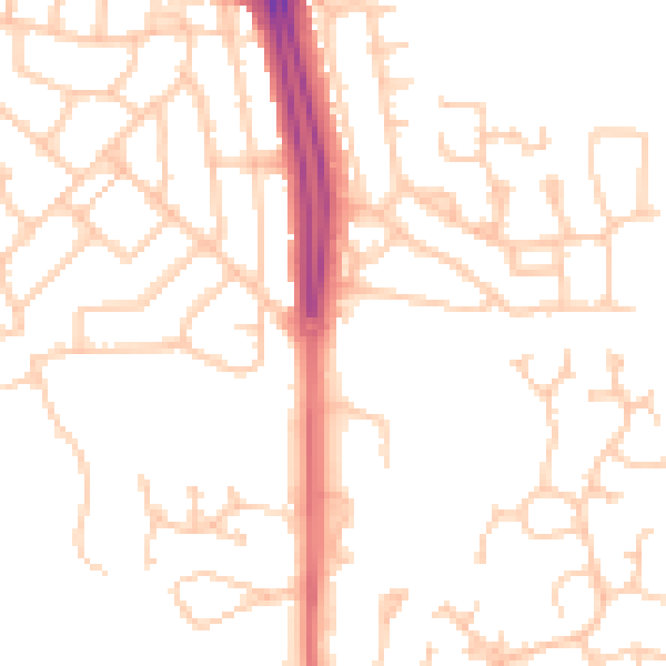 Daytime road noise heatmap for NE3 2AW