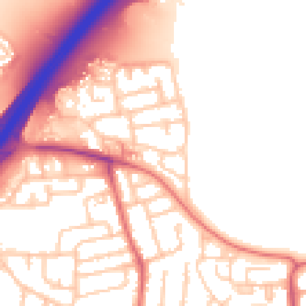 Daytime road noise heatmap for NE3 2AY
