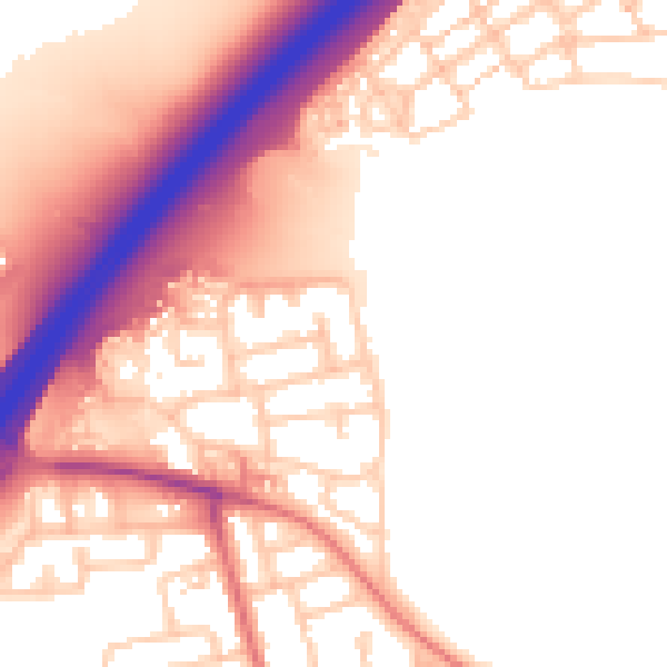 Daytime road noise heatmap for NE3 2BP