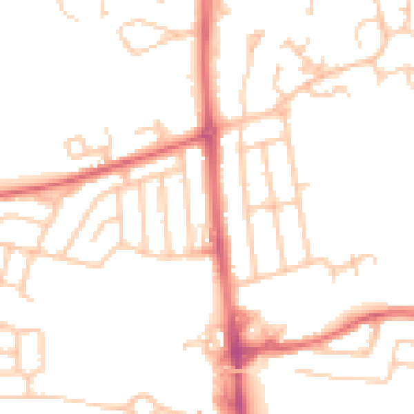 Daytime road noise heatmap for NE3 2DQ