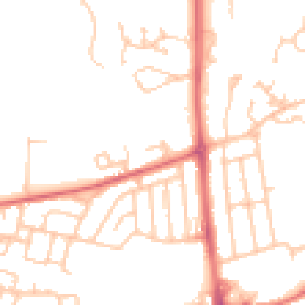 Daytime road noise heatmap for NE3 2HA
