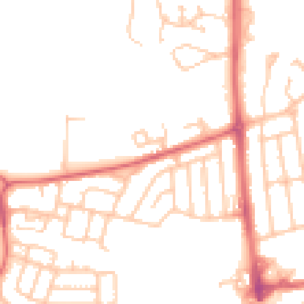 Daytime road noise heatmap for NE3 2HY