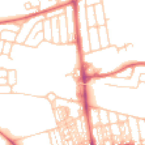Daytime road noise heatmap for NE3 2JW