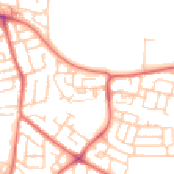 Daytime road noise heatmap for NE3 2LS