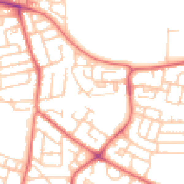 Daytime road noise heatmap for NE3 2LX