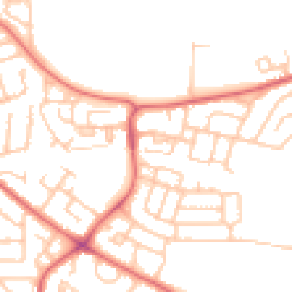 Daytime road noise heatmap for NE3 2NR
