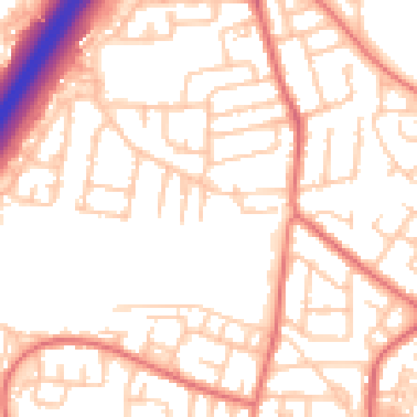Daytime road noise heatmap for NE3 2PR