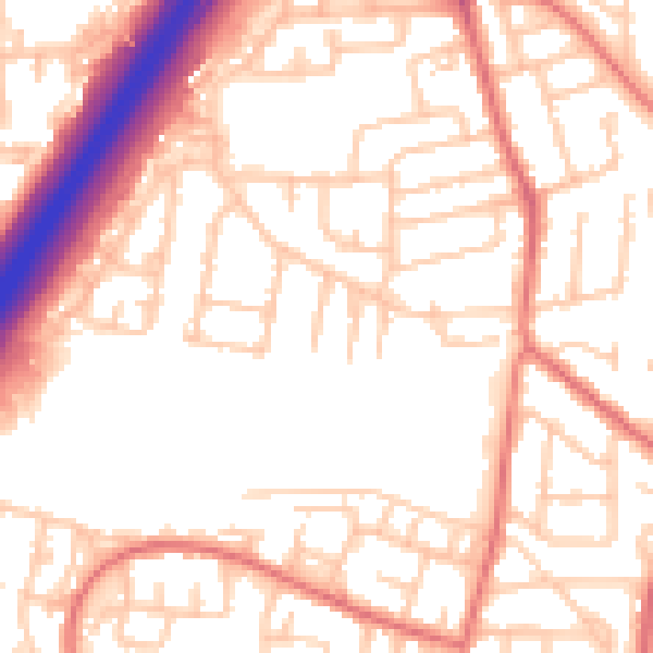 Daytime road noise heatmap for NE3 2PT