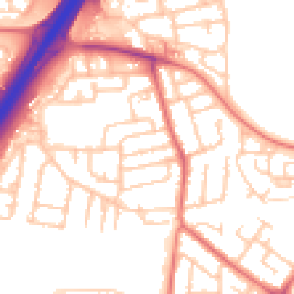 Daytime road noise heatmap for NE3 2SH