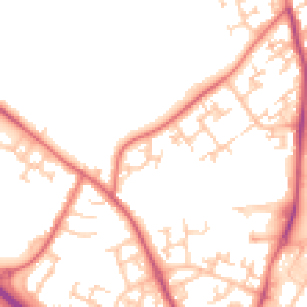 Daytime road noise heatmap for NE3 2YB