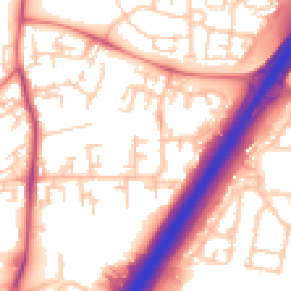 Daytime road noise heatmap for NE3 2YH