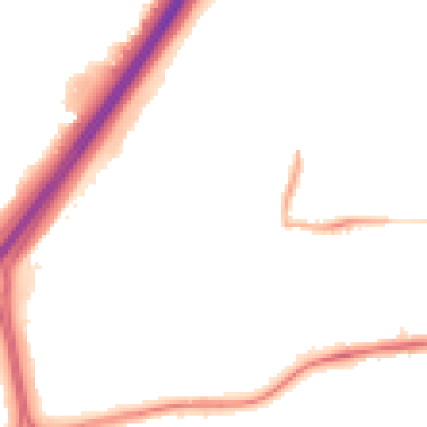 Night-time road noise heatmap for NE3 3BJ