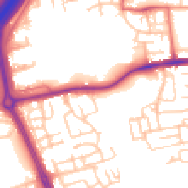 Daytime road noise heatmap for NE3 3EF