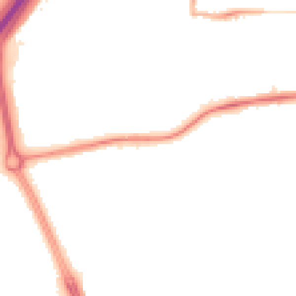 Night-time road noise heatmap for NE3 3EF