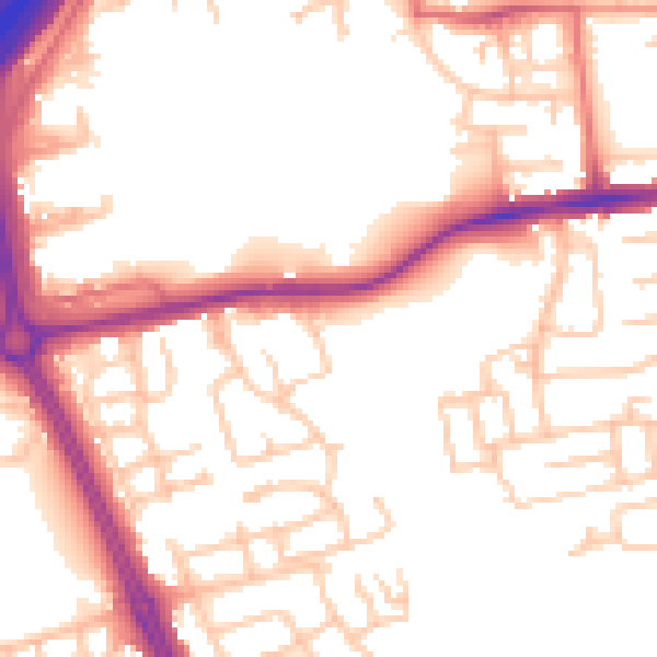 Daytime road noise heatmap for NE3 3EH