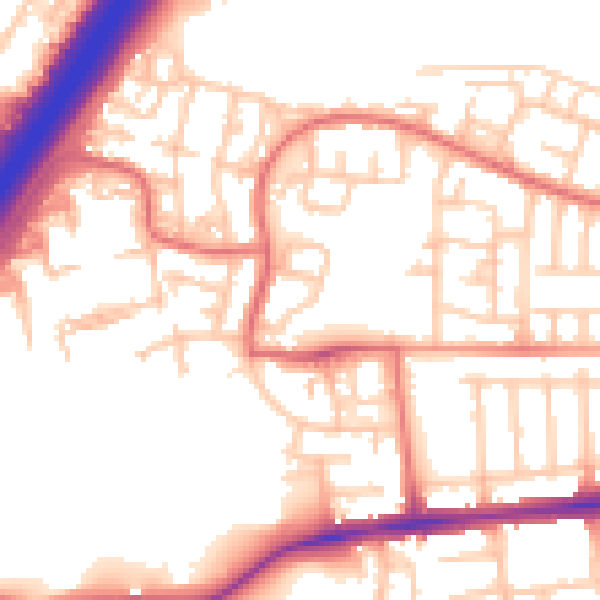 Daytime road noise heatmap for NE3 3LJ