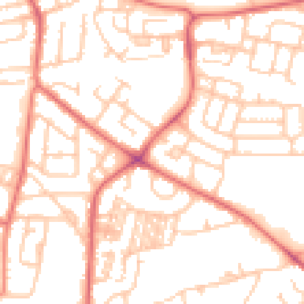 Daytime road noise heatmap for NE3 3PH