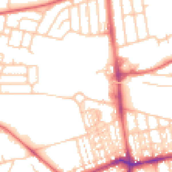 Daytime road noise heatmap for NE3 3PW