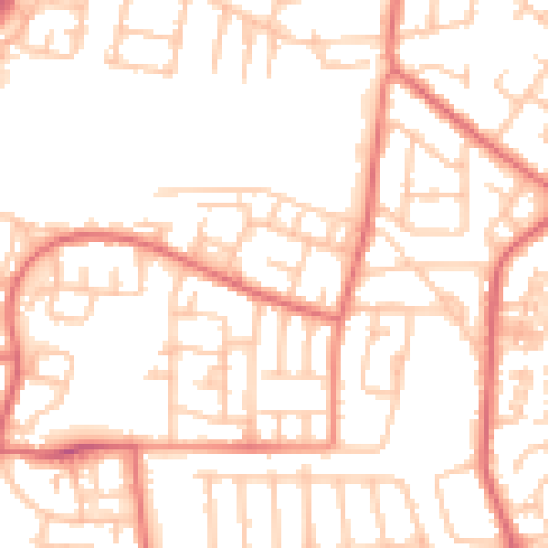 Daytime road noise heatmap for NE3 3SS