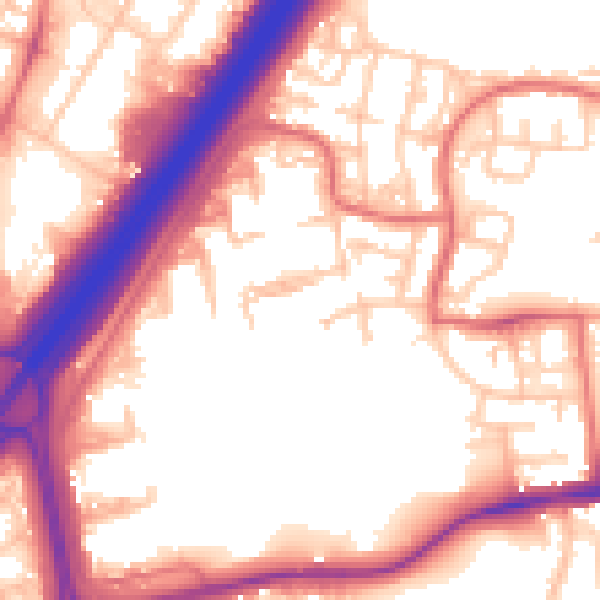 Daytime road noise heatmap for NE3 3YU