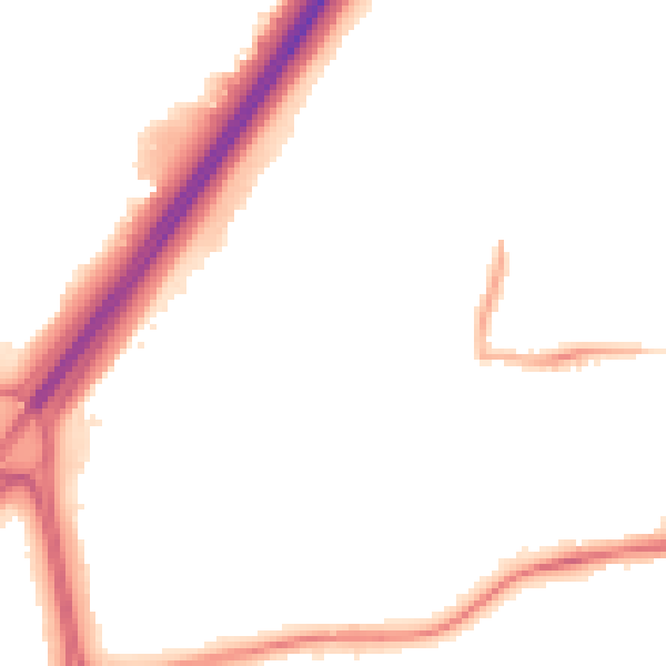 Night-time road noise heatmap for NE3 3YU