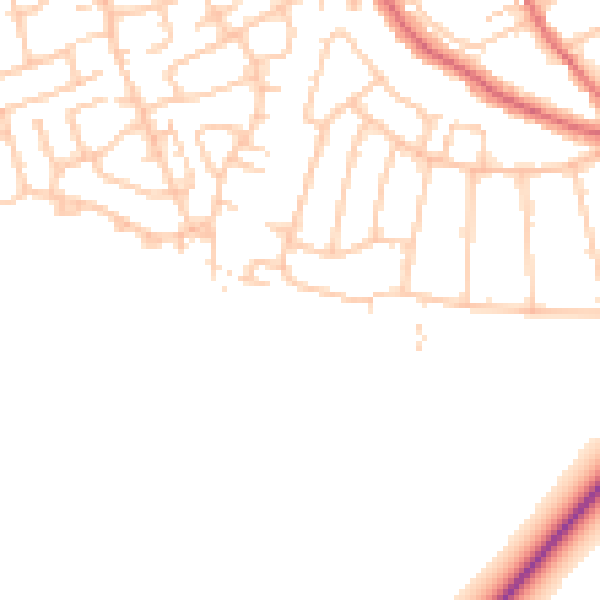 Daytime road noise heatmap for NE3 4JW