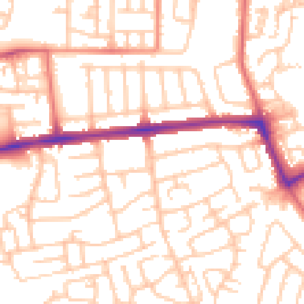 Daytime road noise heatmap for NE3 4LB